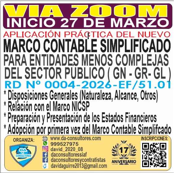 APLICACIÍON DEL NUEVO MARCO CONTABLE SIMPLIFICADO, PARA ENTIDADES MENOS COMPLEJAS DEL SECTOR PÚBLICO 